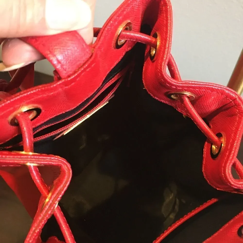 Yurie Natani Red Bucket Bag